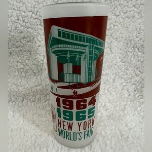 Vintage 1964-65 New York World's Fair State Exhibit Frosted Drinking Glass